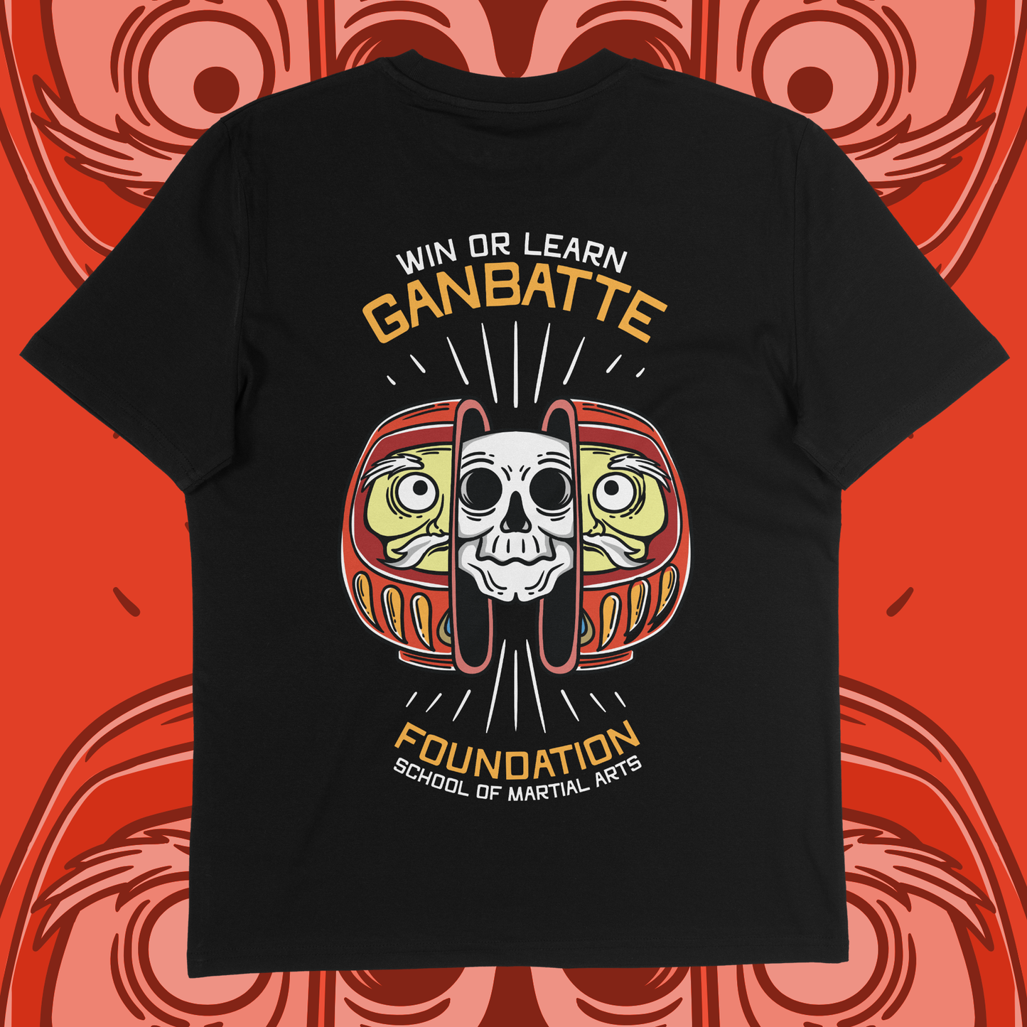 Adult/Teen Daruma Skull Heavyweight T-Shirt