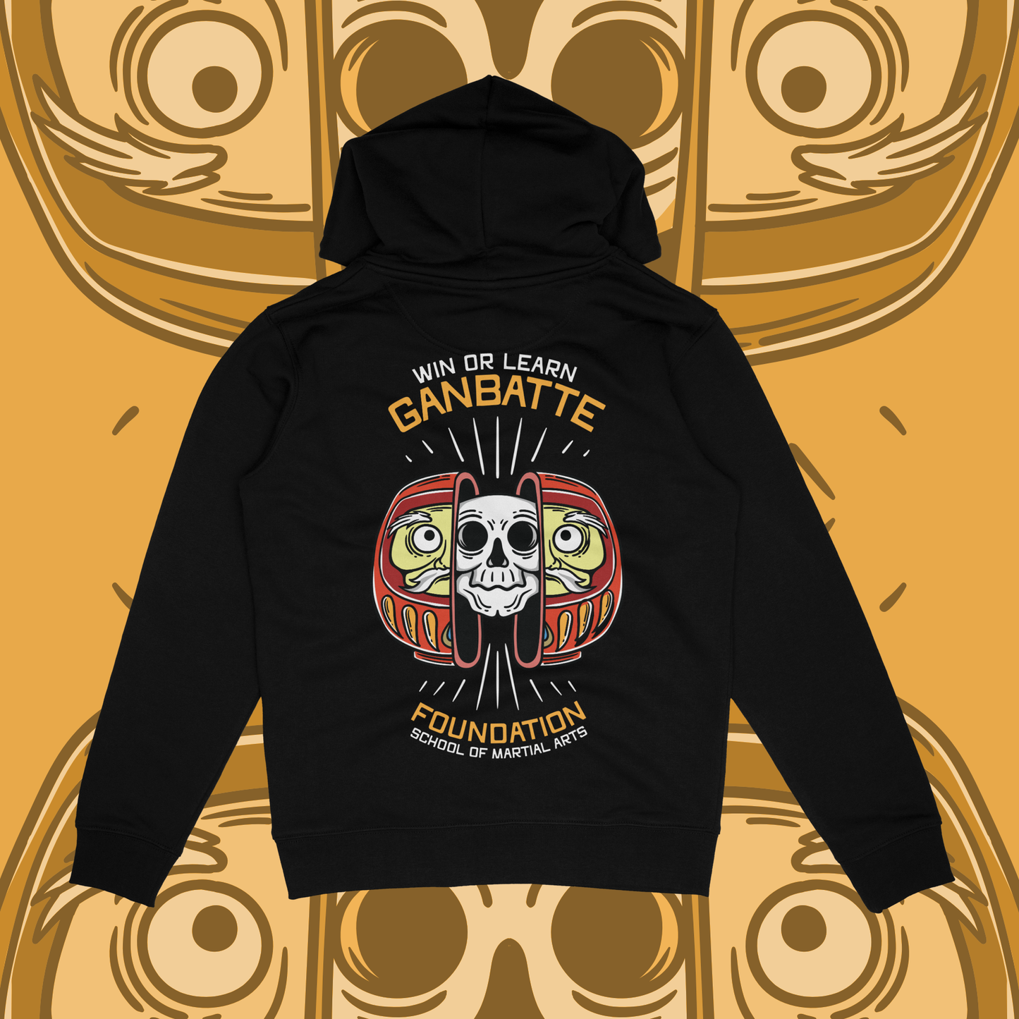 Adult/Teen Daruma Skull Hoodie